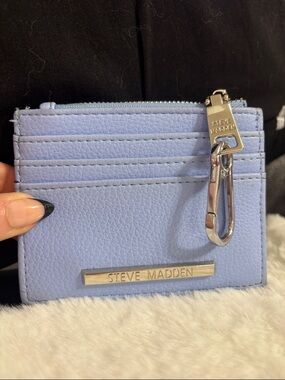 Steve Madden Light Lavender Card Wallet with Silver Hardware